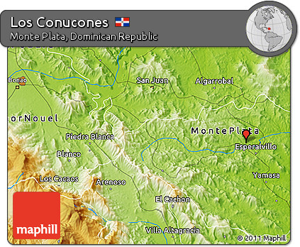 Physical 3D Map of Los Conucones