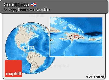 Shaded Relief Location Map of Constanza