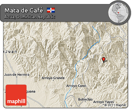 Shaded Relief 3D Map of Mata De Café