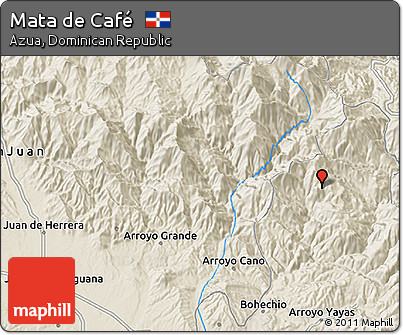 Shaded Relief 3D Map of Mata De Café