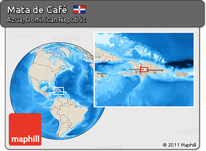Shaded Relief Location Map of Mata De Café