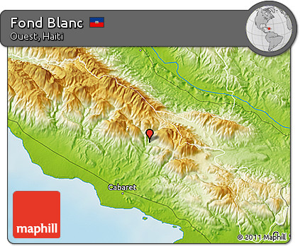 Physical 3D Map of Fond Blanc