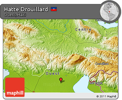 Physical 3D Map of Hatte Drouillard
