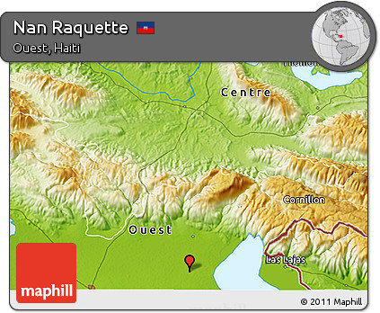Physical 3D Map of Nan Raquette