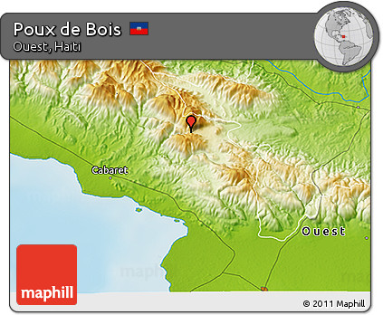 Physical 3D Map of Poux De Bois