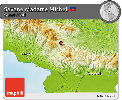 Physical 3D Map of Savane Madame Michel