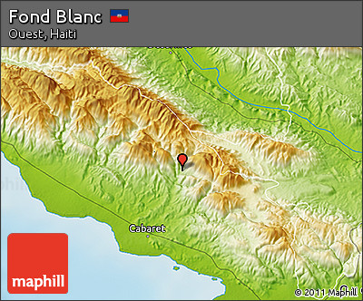 Physical 3D Map of Fond Blanc