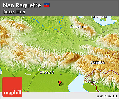 Physical 3D Map of Nan Raquette