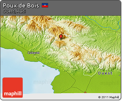 Physical 3D Map of Poux De Bois
