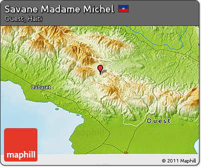 Physical 3D Map of Savane Madame Michel