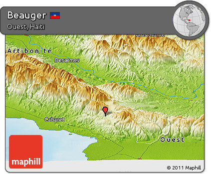 Physical Panoramic Map of Beauger