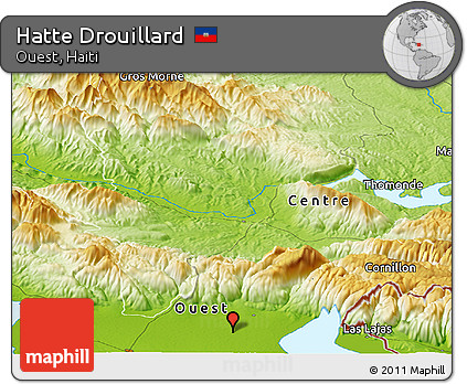 Physical Panoramic Map of Hatte Drouillard