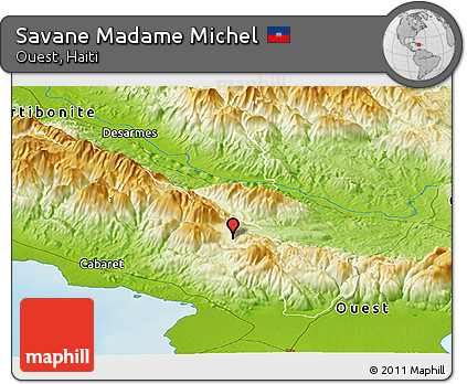 Physical Panoramic Map of Savane Madame Michel