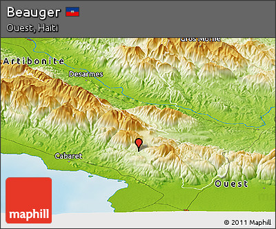 Physical Panoramic Map of Beauger