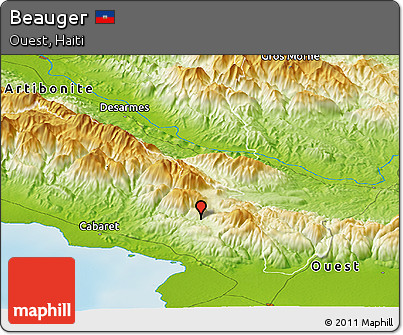 Physical Panoramic Map of Beauger
