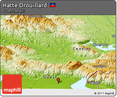 Physical Panoramic Map of Hatte Drouillard
