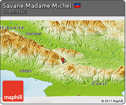 Physical Panoramic Map of Savane Madame Michel