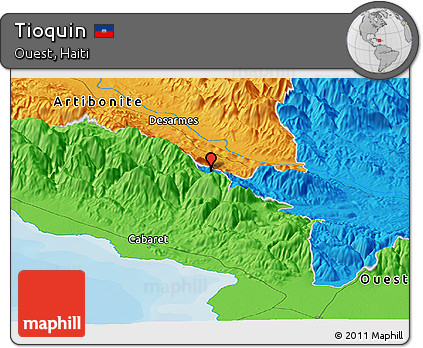 Political Panoramic Map of Tioquin
