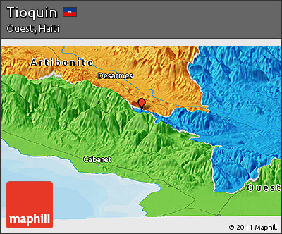 Political Panoramic Map of Tioquin
