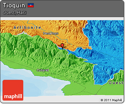 Political Panoramic Map of Tioquin