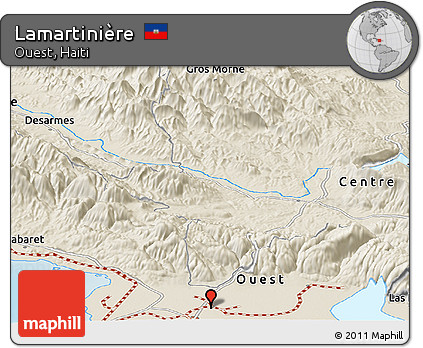 Shaded Relief Panoramic Map of Lamartinière