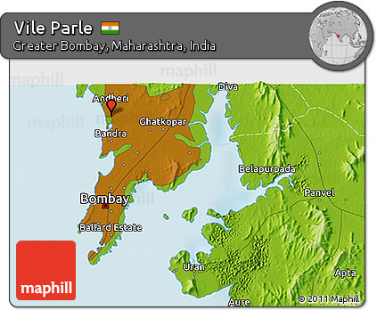 Physical 3D Map of Vile Parle