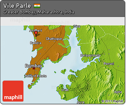 Physical 3D Map of Vile Parle