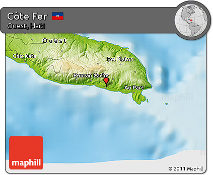 Physical 3D Map of Côte Fer