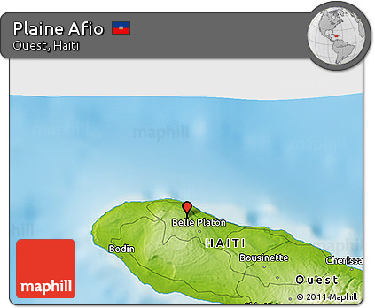 Physical 3D Map of Plaine Afio