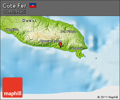 Physical 3D Map of Côte Fer