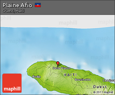 Physical 3D Map of Plaine Afio