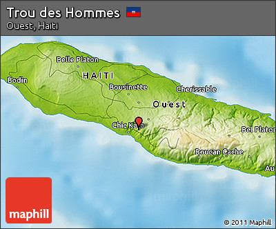 Physical 3D Map of Trou Des Hommes