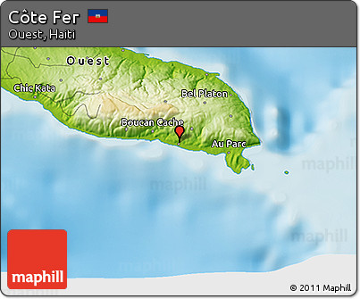 Physical 3D Map of Côte Fer