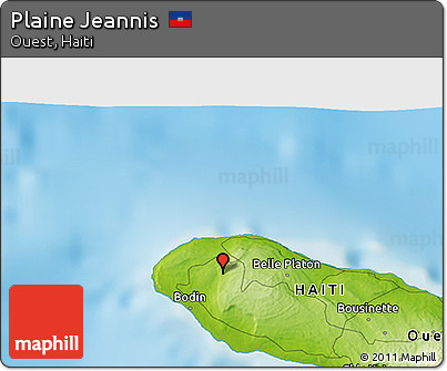 Physical 3D Map of Plaine Jeannis