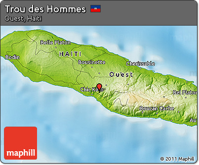 Physical 3D Map of Trou Des Hommes