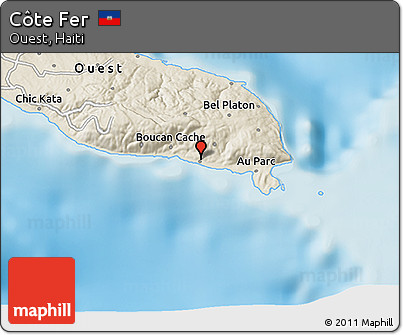 Shaded Relief 3D Map of Côte Fer