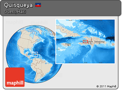Shaded Relief Location Map of Quisqueya