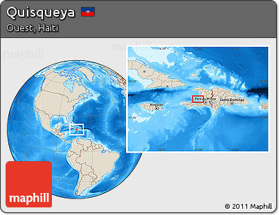 Shaded Relief Location Map of Quisqueya