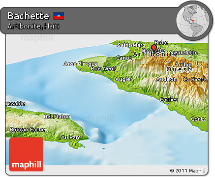 Physical Panoramic Map of Bachette