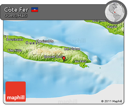 Physical Panoramic Map of Côte Fer