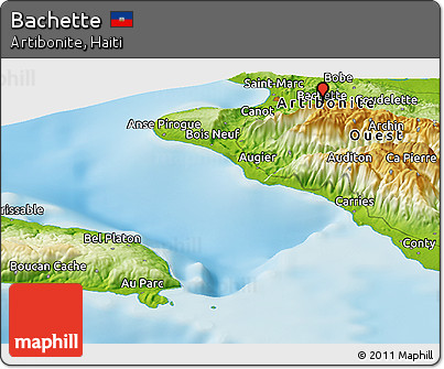 Physical Panoramic Map of Bachette