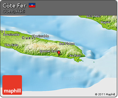 Physical Panoramic Map of Côte Fer