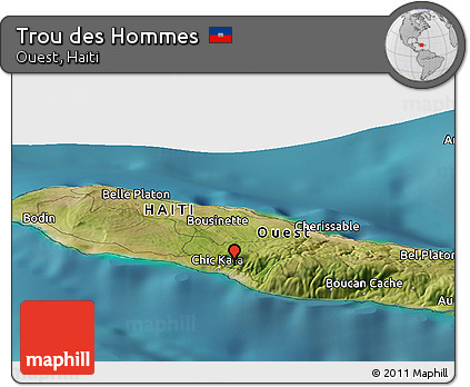 Satellite Panoramic Map of Trou Des Hommes