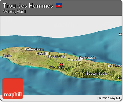 Satellite Panoramic Map of Trou Des Hommes