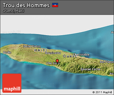 Satellite Panoramic Map of Trou Des Hommes