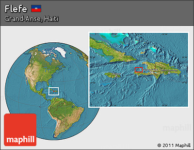 Satellite Location Map of Flefe