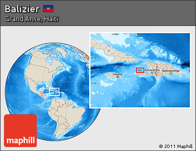 Shaded Relief Location Map of Balizier
