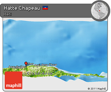 Physical Panoramic Map of Hatte Chapeau
