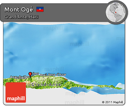 Physical Panoramic Map of Mont Ogé