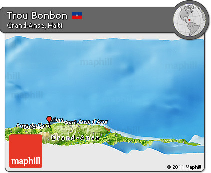 Physical Panoramic Map of Trou Bonbon